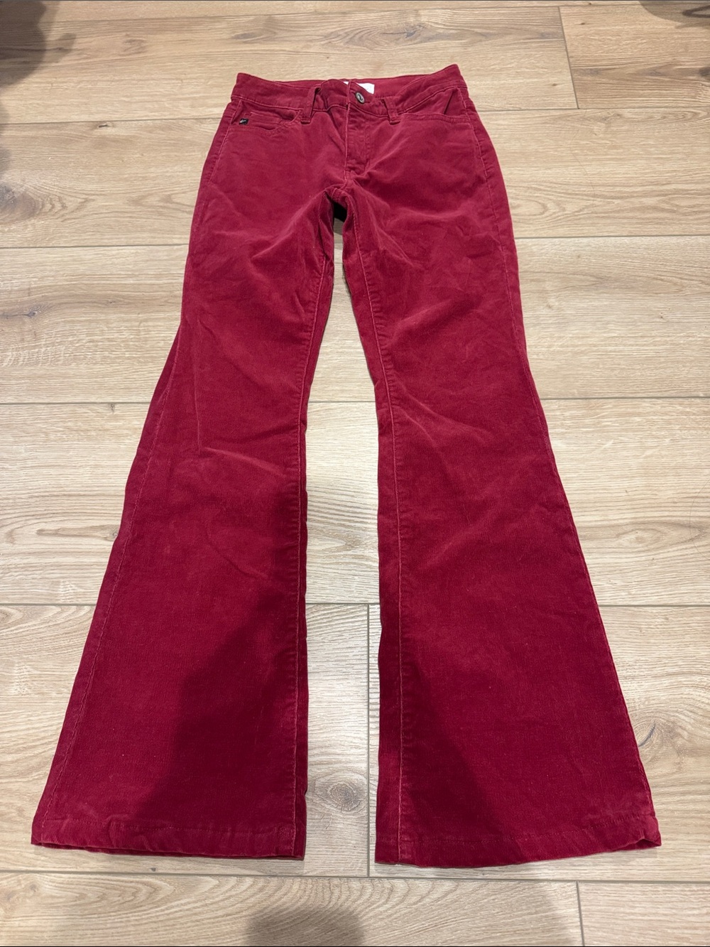 KanCan Women's Red Corduroy Flare Jeans